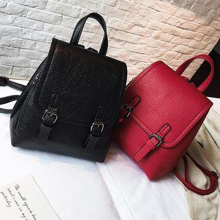 Faux Leather Flap Mini Backpack