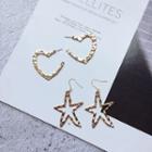 Irregular Metal Open Heart / Star Earring