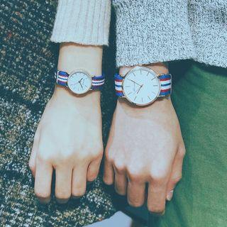 Couple's Matching Canvas Strap Watch