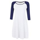 Raglan-sleeve A-line T-shirt Dress