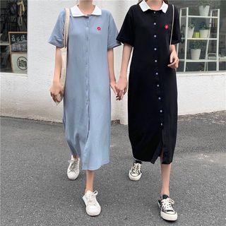 Short-sleeve Polo Midi Shirtdress