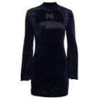 Star Accent Long-sleeve Sheath Dress