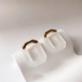 Acrylic Rectangle Earring 1 Pair - Silver Needle - As Shown In Figure - One Size