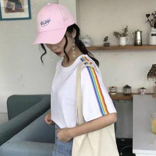 Rainbow Stripe Short-sleeve T-shirt