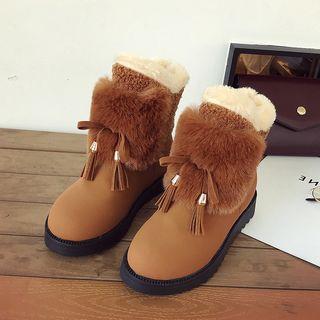 Tassel Hidden-wedge Ankle Snow Boots