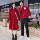 Couple Matching Applique Shirt / Long-sleeve Shirtdress / Straight-fit Pants