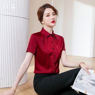 Plain Chiffon Button-up Shirt