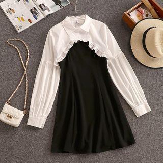 Set: Cropped Shirt + Mini Pinafore Dress