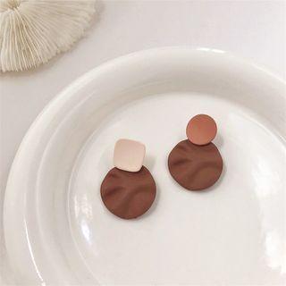 Geometric Drop Earring 1 Pair - Brown - One Size