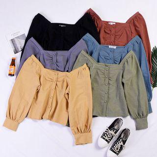 Plain Blouse Gray - One Size