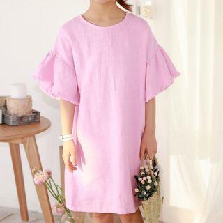 Family Matching Short-sleeve Ruffled Dress