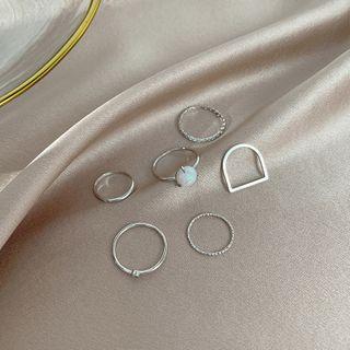 Set Of 6: Alloy Ring (assorted Designs) Set Of 6 - Ring - One Size