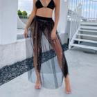 Sequin Mesh Beach Cover Up Skirt