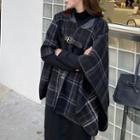 Plaid Buckled Cape