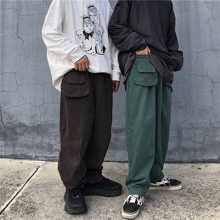 Front Pocket Straight-cut Pants