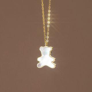Bear Shell Pendant Sterling Silver Necklace Necklace - Gold - One Size
