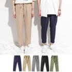 Couple Drawcord Comfort Linen Blend Pants