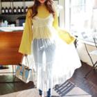 Strappy A-line Lace Dress White - One Size
