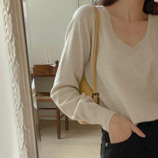 Scoop-neck Wool Blend Sweater