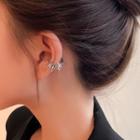 Rhinestone Alloy Cuff Earring 1 Pc - Silver - One Size