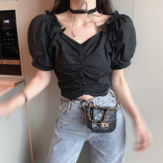 Puff-sleeve Butterfly Detail Blouse
