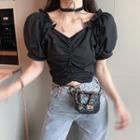 Puff-sleeve Butterfly Detail Blouse