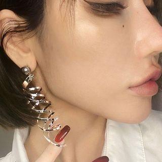 Helical Alloy Fringed Earring