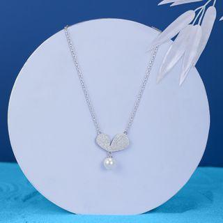 Faux Shearling Necklace Silver - One Size