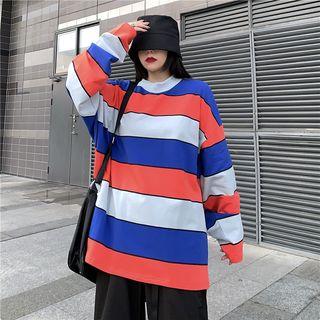 Striped Pullover / Buckled Wide Leg Pants