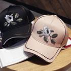 Embroidered Rose Baseball Cap