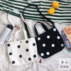 Canvas Polka Dots Shopper Bag