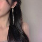Rhinestone Bow Fringed Earring 1 Pair - Earring - Gold - One Size