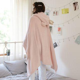 Letter Embroidered Crown Furry Cape Pink - One Size