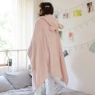 Letter Embroidered Crown Furry Cape Pink - One Size