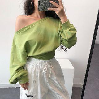 Drop Shoulder Long-sleeve Loose-fit Top