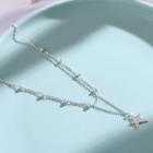 925 Sterling Silver Star Pendant Layered Necklace 925 Sterling Silver - Star Pendant Layered Necklace - One Size
