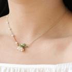 Faux Pearl Flower Necklace Gold - One Size