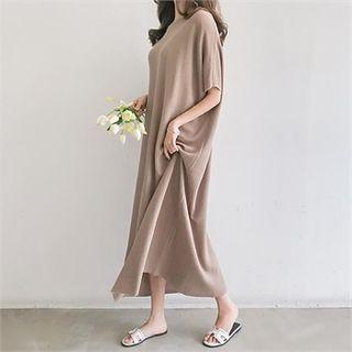 Batwing-sleeve Long Knit Dress