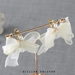 Bow Drop Ear Stud / Clip-on Earring