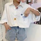 Elbow-sleeve Tag Shirt