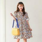 Key Hole-back Floral-pattern Dress