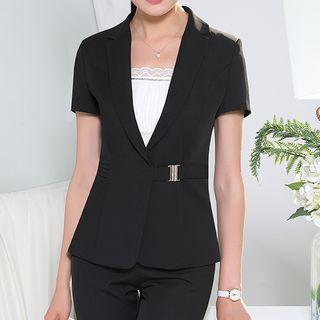 Short-sleeve Blazer / Spaghetti Strap Top / Dress Pants / Mini Pencil Skirt