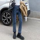 High-waist Straight-cut Bell-bottom Jeans