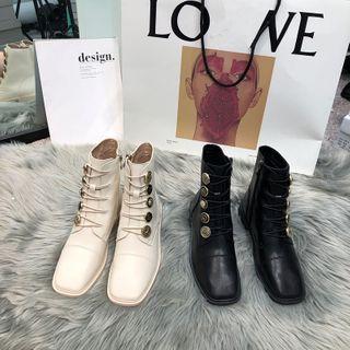 Block Heel Accented Short Boots