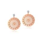 Fashion And Elegant Plated Rose Gold Geometric Round 316l Stainless Steel Earrings With Cubic Zirconia Rose Gold - One Size