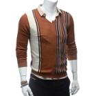 Striped V-neck Knit Sweater