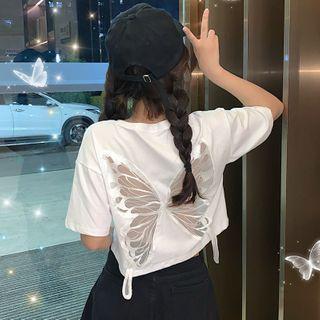 Cut-out Butterfly Cropped Top