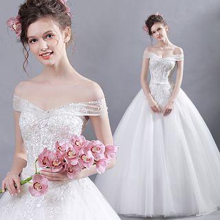 Off-shoulder Ball Wedding Dress