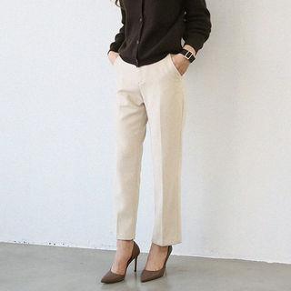 Wool Straight-cut Dress Pants