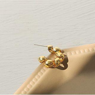 Helical Alloy Open Hoop Earring 1 Pc - Gold - One Size